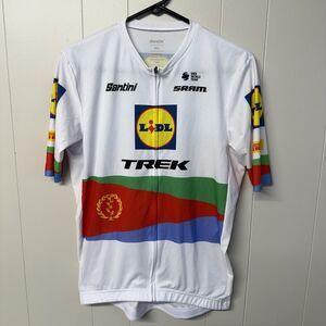 Santini Lidl Trek Cycling Jersey Full Zip Short Sleeve Eritrea Flag Men XL EUC